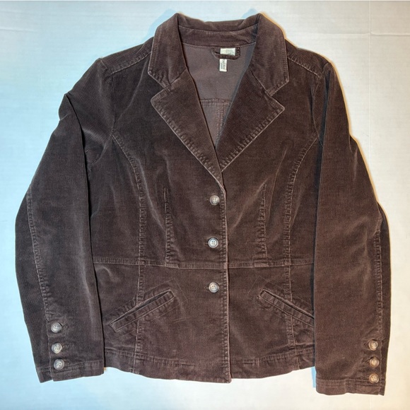 St. John's Bay Jackets & Blazers - St. John’s Bay women’s brown cotton blend corduroy blazer jacket size large